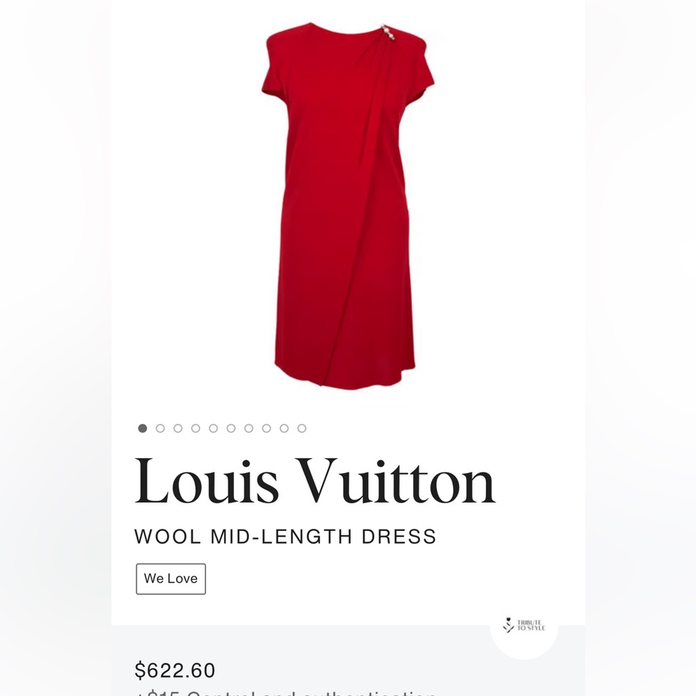 Louis Vuitton wool mid- length red dress 42 FR